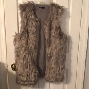Grey fur vest